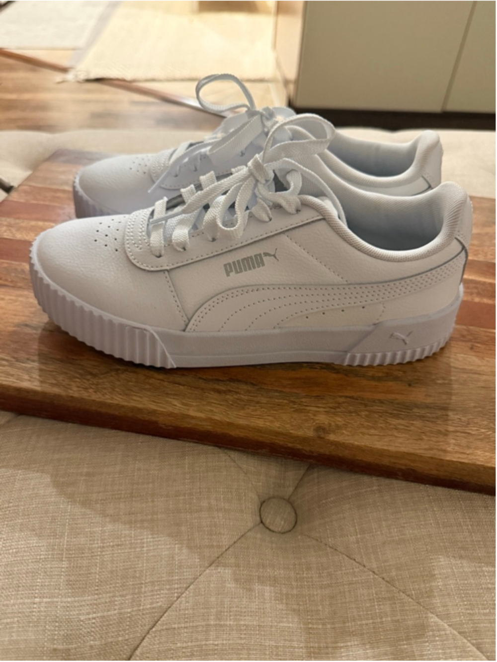 Women's PUMA White Carina 2.0 Sneakers Size 7